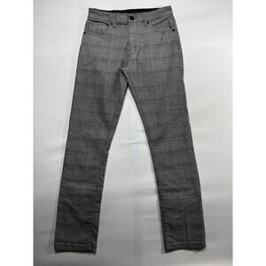 Fried-Denim Men's Stretch Slim Fit Black White Plaid Jeans - Size 34x30 (30x29)